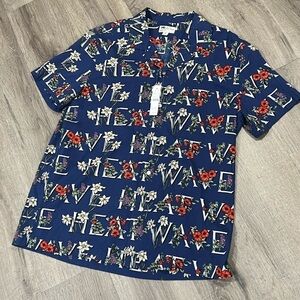 NWT J. Crew Men’s Medium HEATWAVE Shirt Sleeve Button Front Vacation Shirt